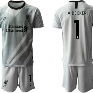 FC Liverpool 2022 Gray Goalkeeper Shirt + Shorts with A.BECKER 1 printing