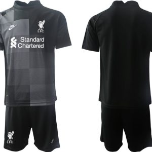 FC Liverpool Fußball Torwarttrikot 2021/2022 in Schwarz Kurzarm + Kurze Hosen