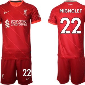 FC Liverpool Heimtrikot 2021/22 rot Personalisierbar Trikotsatz mit Aufdruck MIGNOLET 22