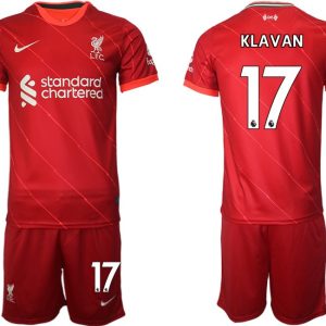 FC Liverpool Heimtrikot 2021/22 rot Trikotsatz Kurzarm + Kurze Hosen mit Aufdruck KLAVAN 17