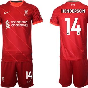 FC Liverpool Heimtrikot 2021/22 rot Trikotsatz mit Aufdruck HENDERSON 14