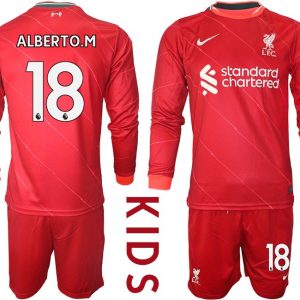 FC Liverpool Heimtrikot 2021/22 Trikotsatz Langarm in rot für Kinder ALBERTO.M 18