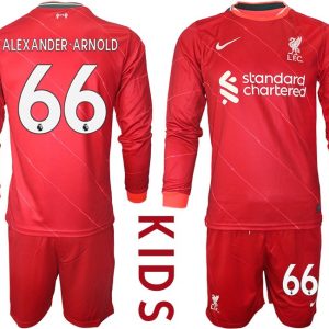 FC Liverpool Heimtrikot 2021/22 Trikotsatz Langarm in rot für Kinder Alexander-Arnold 66