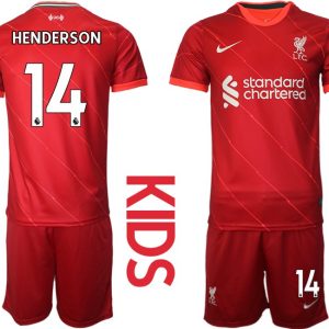 Fußball Trikot Liverpool FC 2021/22 Heimtrikot rot für Kinder HENDERSON 14