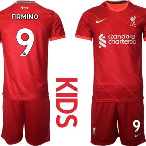 Fußball Trikot Liverpool FC 2021/22 Heimtrikot rot für Kinder mit Aufdruck FIRMINO 9