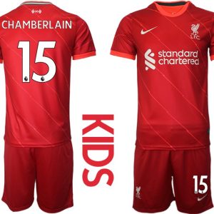 Fußball Trikot Liverpool FC 2021/22 Stadium Trikot Home rot für Kinder Chamberlain 15