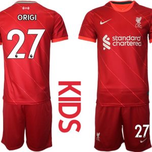 Fußball Trikot Liverpool FC 2021/22 Stadium Trikot Home rot für Kinder ORIGI 27