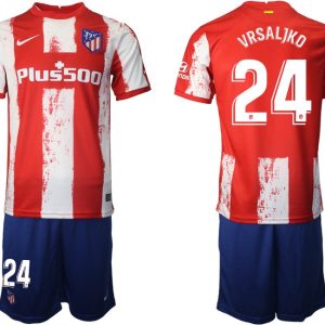 Fußballtrikot Atlético Madrid 2021/22 Stadium Trikot Home mit Aufdruck VRSALJKO 24