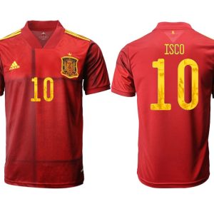 Fußballtrikots Spanien Trikot Home EM 2022 Rot mit Aufdruck ISCO 10