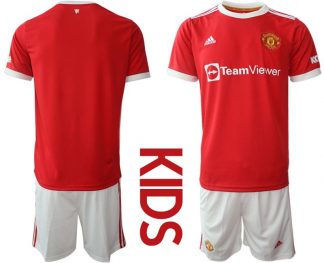 Günstige Fußballtrikots Manchester United Heimtrikot 2022 Kinder in rot