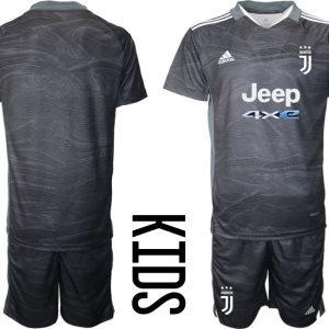 Günstige Kindertrikot Juventus Turin Torwarttrikot schwarz Fußballtrikot Kaufen mit eigenem namen