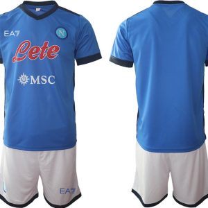 Günstige SSC Napoli Heimtrikot Set Kit Kurzarm blau