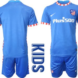 Heimtrikot Atlético de Madrid Home Fußballtrikot Blau 2022 für Kinder