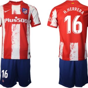 Heimtrikot Atlético Madrid 2021/22 rot/weiß mit Aufdruck H.Herrera 16-1