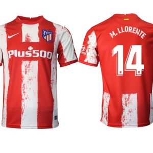 Heimtrikot Atlético Madrid 2021/22 rot/weiß mit Aufdruck M.Llorente 14