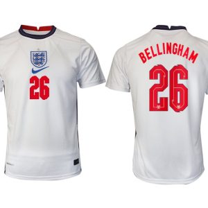 Herren England Heimtrikot EM 2022 weiß/blau mit Aufdruck BELLINGHAM 26