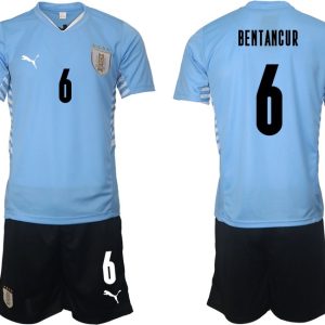 Herren Trikots – Nationalteams Uruguay Heimtrikot Copa America 2022 mit Aufdruck Bentancur 6