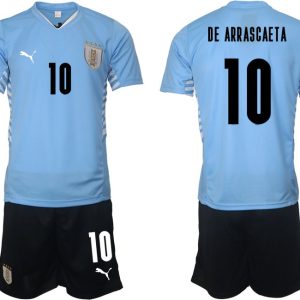 Herren Uruguay 2022 Heimtrikot hellblau mit Aufdruck DE ARRASCAETA 10