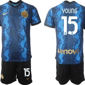 Inter Mailand Ashley Young #15 Heimtrikot 2022 Trikotsatz Kurzarm + Kurze Hosen