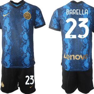 Inter Mailand Nicolò Barella #23 Heimtrikot Trikotsatz Kit Blau Schwarz