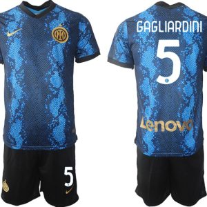 Inter Mailand Roberto Gagliardini #5 Herren Heimtrikot Trikotsatz Kurzarm + Kurze Hosen