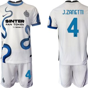 Inter Mailand Stadium Auswärtstrikot 2022 weiß/blau mit Aufdruck J.Zanetti 4