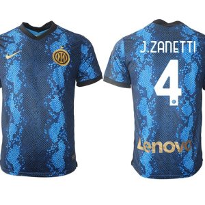 Inter Milan Javier Zanetti Nummer 4 Herren Heimtrikot 2022 Fußballtrikots Kurzarm