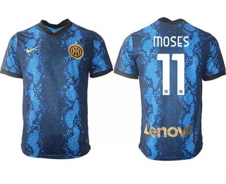 Inter Milan Moses #11 Herren Heimtrikot 2022 Fußballtrikots Kurzarm Online