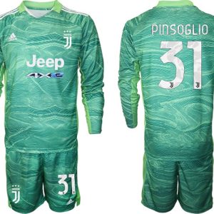 Juventus 2022 Torwart Pinsoglio 31# Heimtrikot Semi Solar Lime Langarm + Kurze Hosen