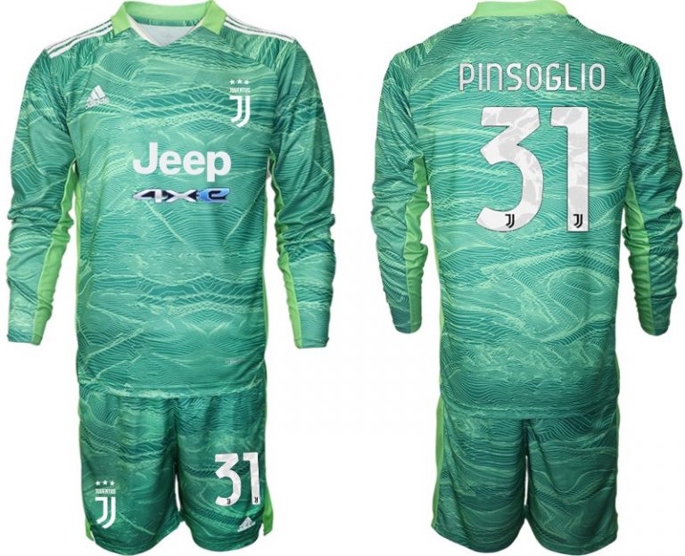 Juventus 2022 Torwart Pinsoglio 31# Heimtrikot Semi Solar Lime Langarm + Kurze Hosen