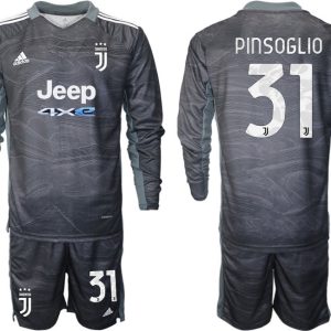 Juventus Torwart Trikot Pinsoglio 31# Günstige Schwarz Langarm + Kurze Hosen