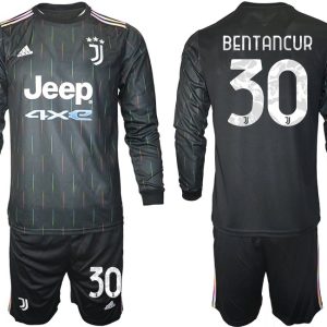 Juventus Turin Herren Auswärts Trikot 2021/22 schwarz/weiß mit Aufdruck Bertancur 30