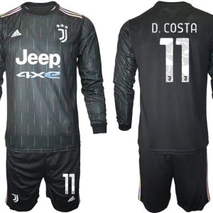 Juventus Turin Herren Auswärts Trikot 2021/22 schwarz/weiß mit Aufdruck D.Costa 11