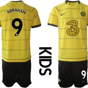 Kinder Fußball Trikot Away Chelsea FC Stadium 2021/22 gelb mit Aufdruck Abraham 9