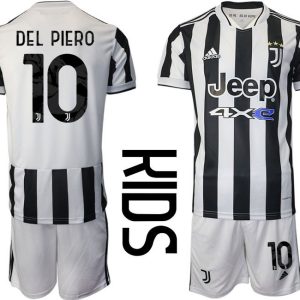 Kinder Fußball Trikot Juventus Turin Heimtrikot 2021/22 mit Aufdruck Del Piero 10