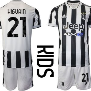 Kinder Fußball Trikot Juventus Turin Heimtrikot 2021/22 mit Aufdruck Higuain 21