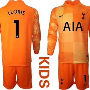 Kinder Tottenham Hotspur 2022 Torwarttrikot Orange mit Aufdruck LLORIS 1