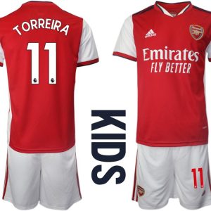 Kindertrikot FC Arsenal Heimtrikot 2021/2022 für Kinder weiß/rot mit Torreira 11 Aufdruck