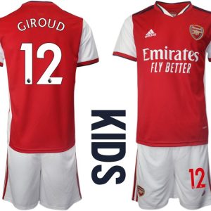 Kindertrikot FC Arsenal Heimtrikot 2022 für Kinder weiß/rot mit Giroud 12 Aufdruck