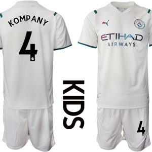 Kindertrikot Manchester City 2022 Auswärtstrikot weiß für Kinder KOMPANY 4