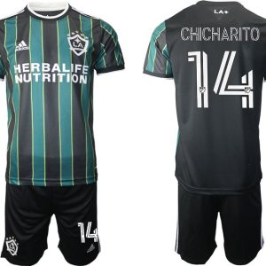 LA Galaxy 2021/2022 Away Jersey Black Green With Chicharito 14 Printing