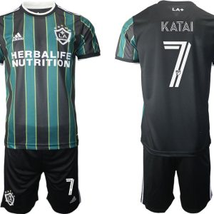 LA Galaxy 2021/2022 Away Jersey Black Green With KATAI 7 Printing