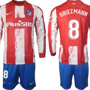 Langarm Fußballtrikots Atlético Madrid 2022 Heimtrikot mit Aufdruck GRIEZMANN 8