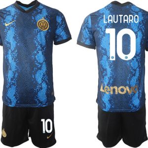 Lautaro Martínez #10 Inter Mailand Heimtrikot 2022 Fußballtrikots Offizielles Set