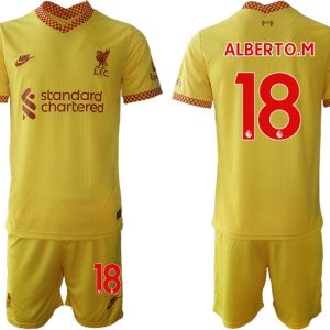 Liverpool FC Ausweichtrikot 2021/22 gelb-rot Fußball Trikotsatz ALBERTO.M 18