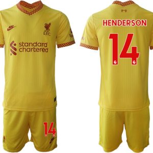 Liverpool FC Ausweichtrikot 2021/22 gelb-rot Fußball Trikotsatz HENDERSON 14