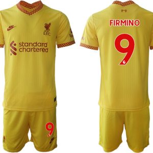 Liverpool FC Stadium Ausweichtrikot 2021/22 gelb-rot Fußball Trikotsatz FIRMINO 9