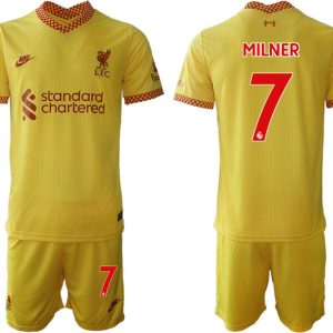 Liverpool FC Stadium Ausweichtrikot 2021/22 gelb-rot Fußball Trikotsatz MILNER 7