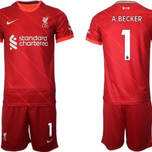 Liverpool FC Stadium Heimtrikot 2021/22 Herren rot Trikotsatz mit Aufdruck A.BECKER 1