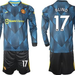 Manchester United Ausweichtrikot 2021/22 Langarm Trikotsatz mit Aufdruck Blind 17